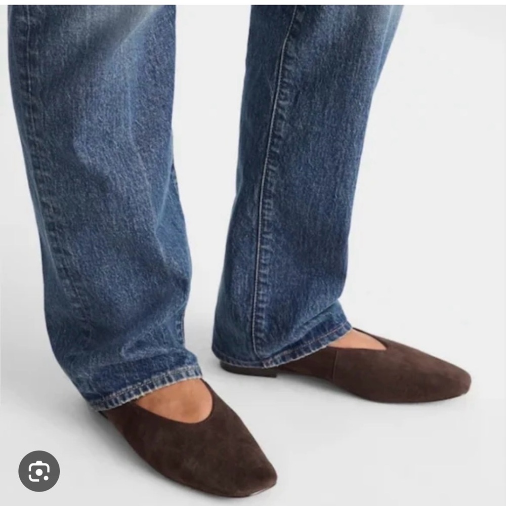 Madewell‎ The Mylie Ballet Flat in Leather Suede Dark Carob NX064
